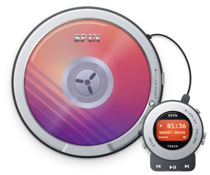 Spin with the see-through lid: the whole disc and its art show through.